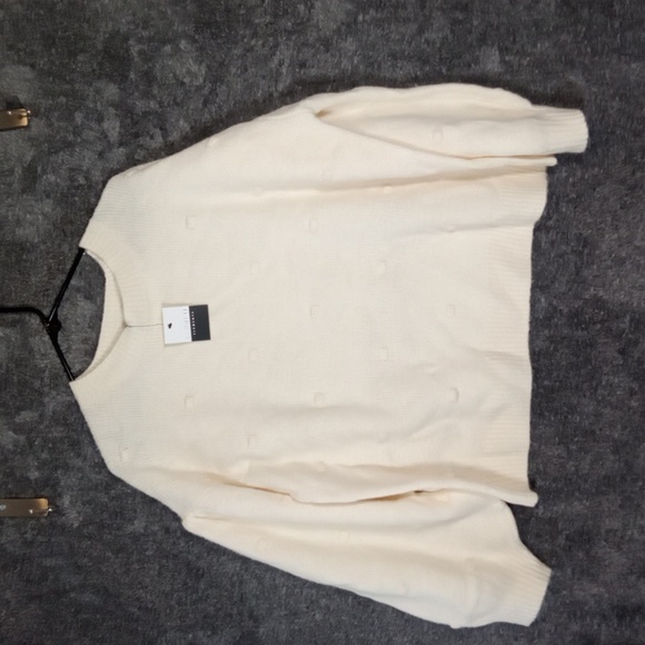 Eloquii Ee Bobble Sweater Cream Winter Office Sweater Sise 18/20 - Picture 3 of 11